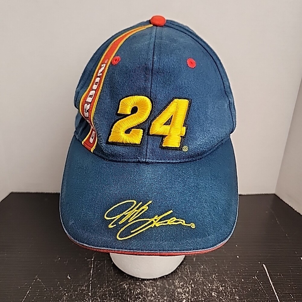 Nascar Jeff Gordon Strapback Hat Cap Mens Embroidered Dupont Logo Script 24 Y2K